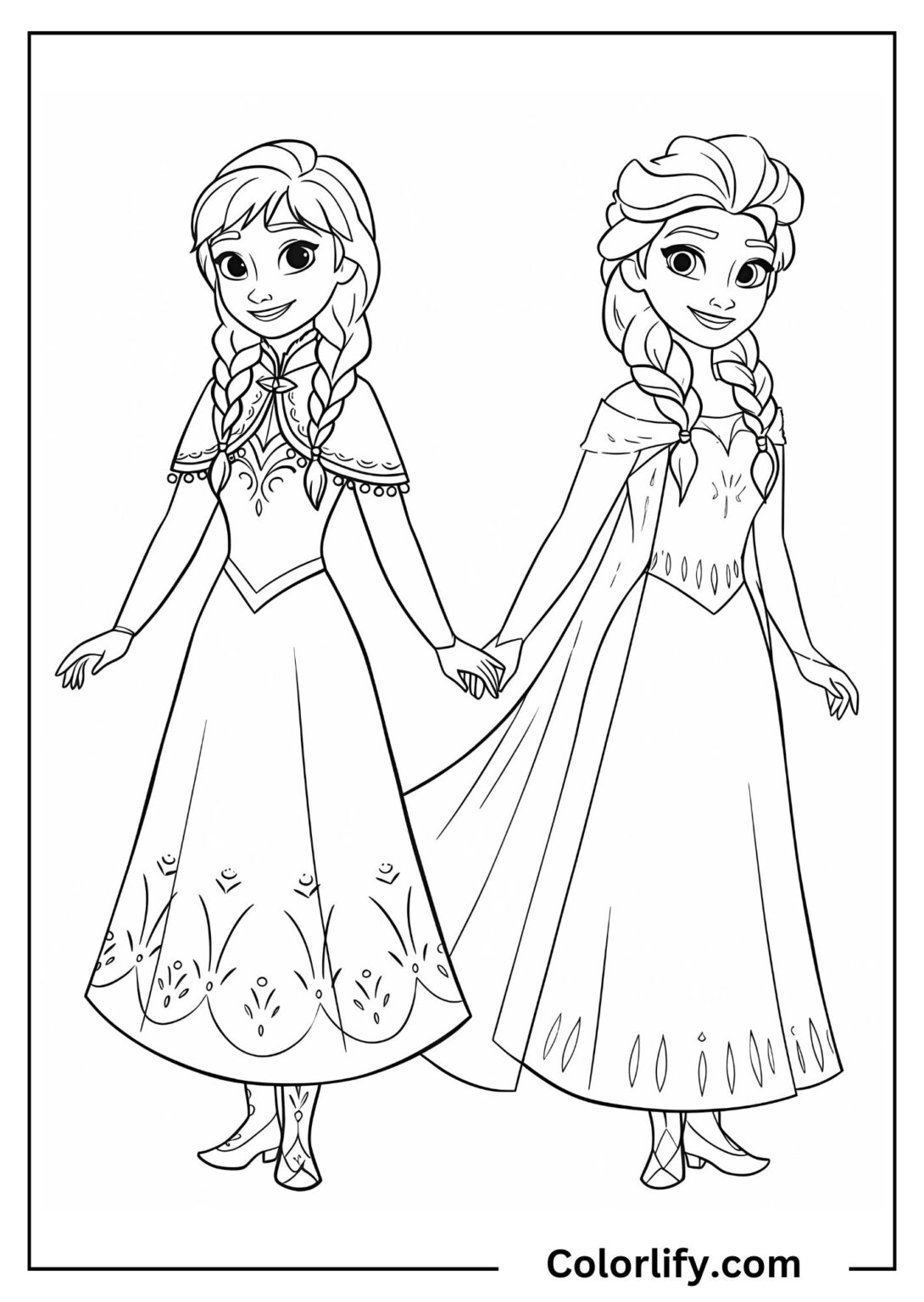 12 Anna and Elsa Coloring Pages | Free PDF Printables