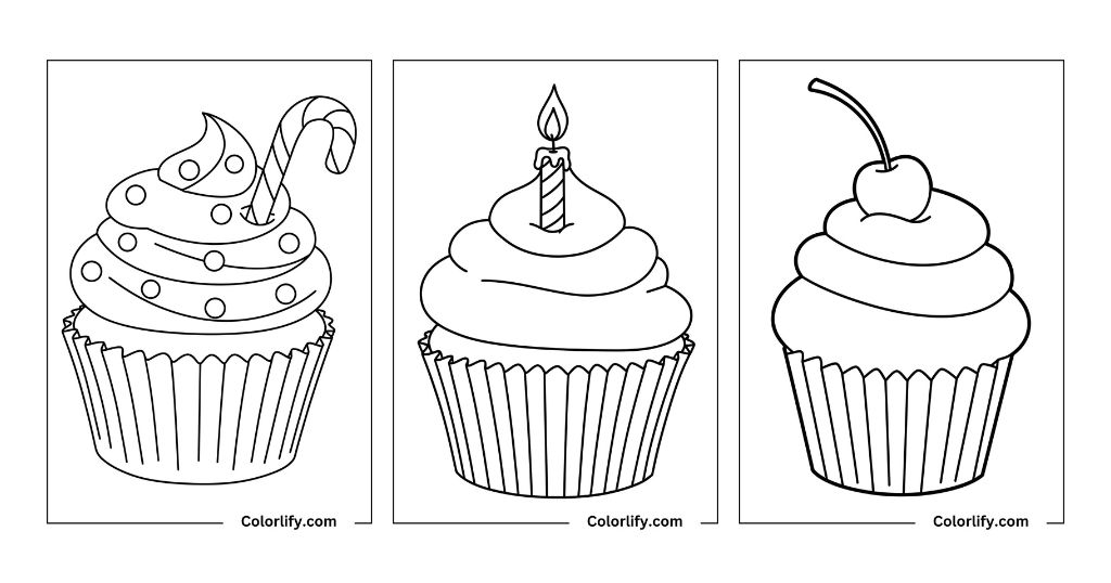 Cupcake Coloring Pages