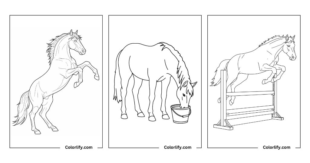 Horse Coloring Pages - Featured Image
