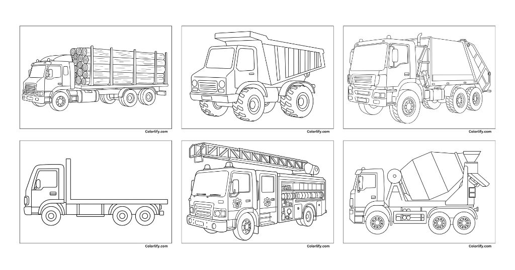 Truck Coloring Pages - Featured Image